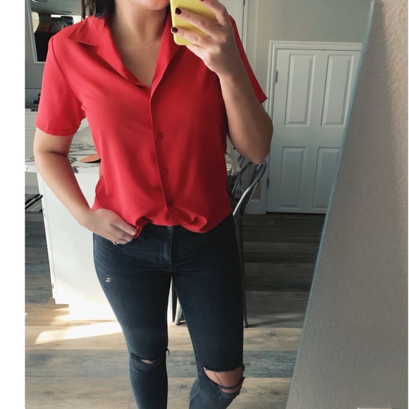 Notations Tops - Vintage notations button up short sleeve